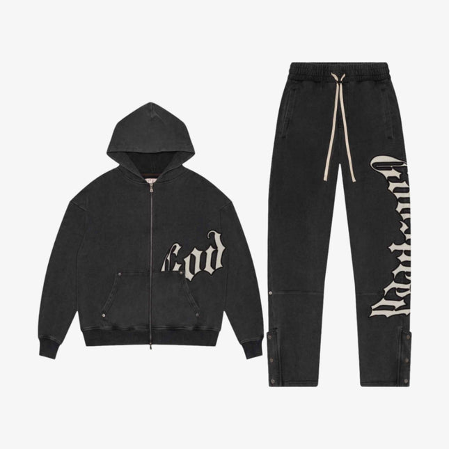 Godspeed 'OG Logo V2' 500 GSM French Terry Sweatsuit Washed Black (Hoodie and Sweatpants) | SOLE SERIOUSS [1]
