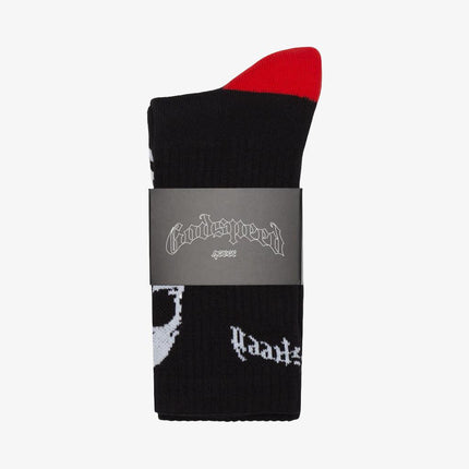 Godspeed 'Skull & Roses' Sock Black / Red - SOLE SERIOUSS (2)