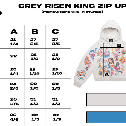 We Are Righteous 'Risen King' Cropped Zip Up Hoodie Grey