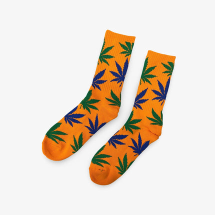 HUF Set 'Plantlife Leaves' High Crew Socks Orange / Green - SOLE SERIOUSS (1)