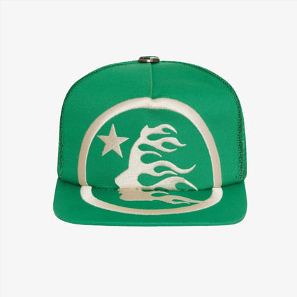 Hellstar Studios 'Big Logo' Trucker Snapback Hat Green / White - SOLE SERIOUSS (1)