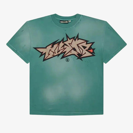 Hellstar Studios 'Cracked Logo Distress' T-Shirt Green - SOLE SERIOUSS (1)