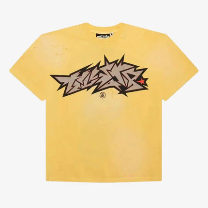 Hellstar Studios 'Cracked Logo Distress' T-Shirt Yellow - SOLE SERIOUSS (1)