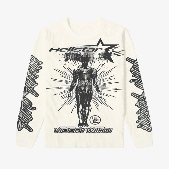 Hellstar Studios 'Victory Within' Thermal L/S T-Shirt Cream - SOLE SERIOUSS (1)