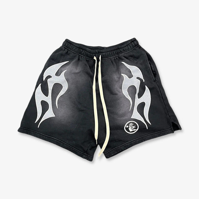 Hellstar Sweat Shorts 'Flame' Washed Black FW23 (Capsule 10) - SOLE SERIOUSS (1)