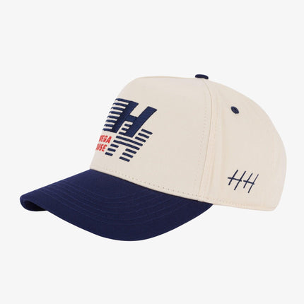 Huega House 'Legacy' 5-Panel Snapback Hat Navy Blue / Natural | SOLE SERIOUSS [1]