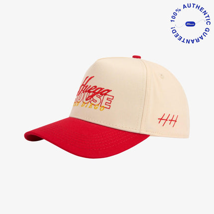 Huega House 'Ophav' 5-Panel Snapback Hat Red / Natural | SOLE SERIOUSS [1]