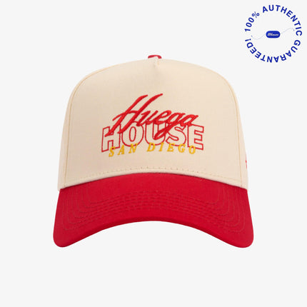 Huega House 'Ophav' 5-Panel Snapback Hat Red / Natural | SOLE SERIOUSS [2]