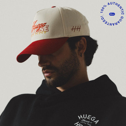 Huega House 'Ophav' 5-Panel Snapback Hat Red / Natural | SOLE SERIOUSS [5]