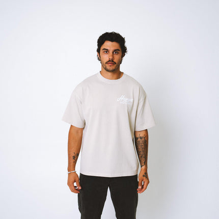Huega House 'Retro' T-Shirt Beige / White - SOLE SERIOUSS (3)