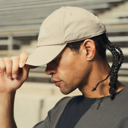 Huega House 'Varsity' Adjustable Dad Hat Washed Taupe | SOLE SERIOUSS [5]