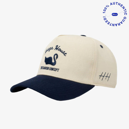 Huega House 'Vintage Swan' 2-Tone 5-Panel Snapback Hat Navy Blue / Natural | SOLE SERIOUSS [1]