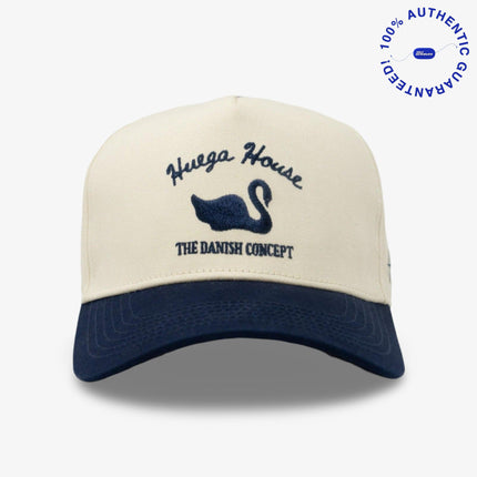 Huega House 'Vintage Swan' 2-Tone 5-Panel Snapback Hat Navy Blue / Natural | SOLE SERIOUSS [2]