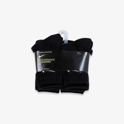 (Kids) Nike Dri-Fit Cushioned High Crew Socks (6 Pack) Black - SOLE SERIOUSS (3)