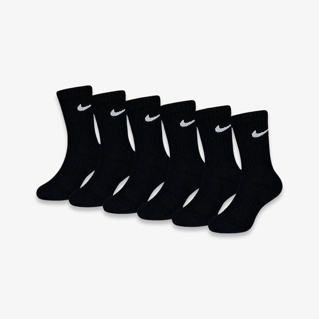 (Kids) Nike Dri-Fit Cushioned High Crew Socks (6 Pack) Black UN0019-023 - SOLE SERIOUSS (1)