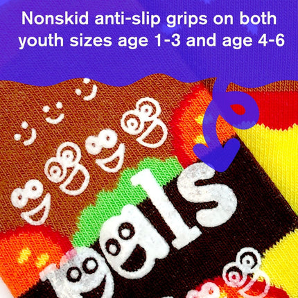 (Kids) Pals Socks Non-Slip High Crew Socks 'Burger & Fries' - SOLE SERIOUSS (3)