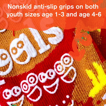 (Kids) Pals Socks Non-Slip High Crew Socks 'Christmas Gingerbread & Candy Cane' - SOLE SERIOUSS (4)