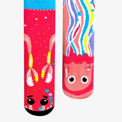 (Kids) Pals Socks Non-Slip High Crew Socks 'Crab & Jellyfish' - SOLE SERIOUSS (1)