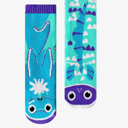 (Kids) Pals Socks Non-Slip High Crew Socks 'Dolphin & Fish' - SOLE SERIOUSS (1)