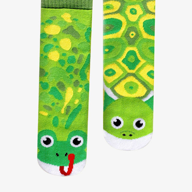 (Kids) Pals Socks Non-Slip High Crew Socks 'Frog & Turtle' - SOLE SERIOUSS (1)