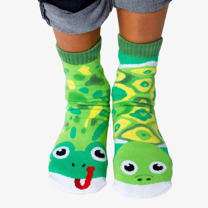 (Kids) Pals Socks Non-Slip High Crew Socks 'Frog & Turtle' - SOLE SERIOUSS (2)