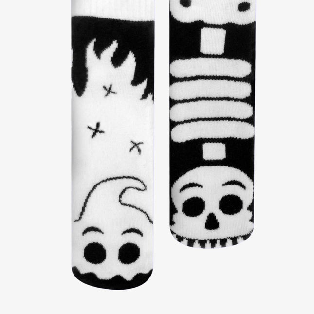 (Kids) Pals Socks Non-Slip High Crew Socks 'Ghost & Skeleton GITD Glow-in-the-Dark' - SOLE SERIOUSS (1)