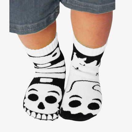 (Kids) Pals Socks Non-Slip High Crew Socks 'Ghost & Skeleton GITD Glow-in-the-Dark' - SOLE SERIOUSS (2)