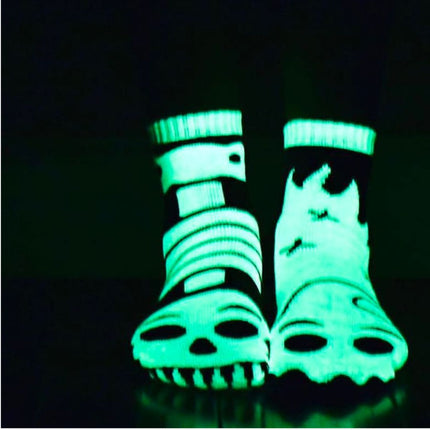 (Kids) Pals Socks Non-Slip High Crew Socks 'Ghost & Skeleton GITD Glow-in-the-Dark' - SOLE SERIOUSS (3)