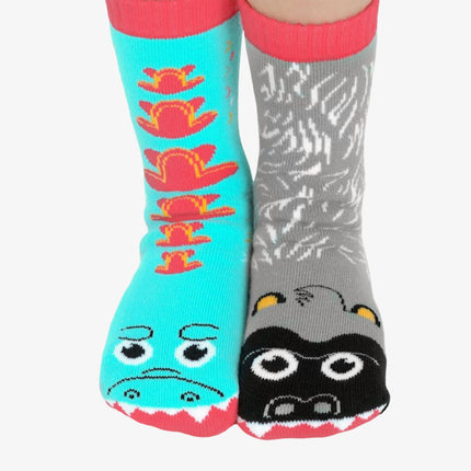 (Kids) Pals Socks Non-Slip High Crew Socks 'Giant Gorilla & Mutant Lizard' - SOLE SERIOUSS (1)