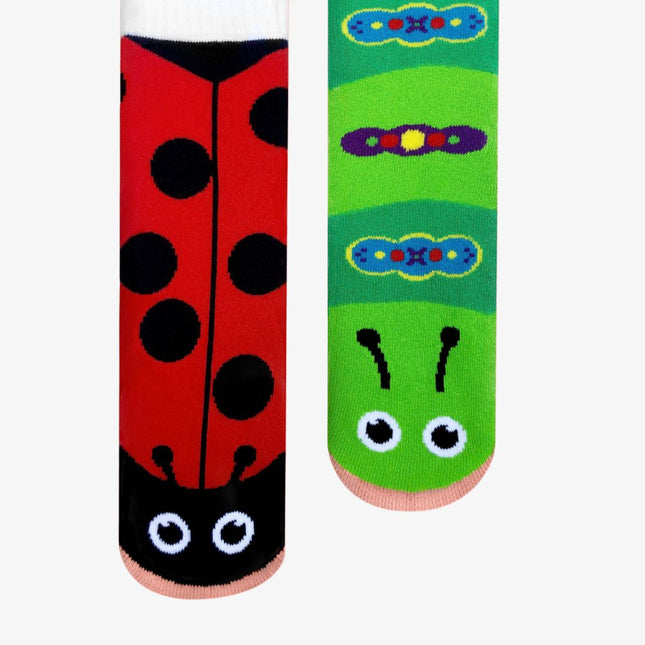 (Kids) Pals Socks Non-Slip High Crew Socks 'Ladybug & Caterpillar' - SOLE SERIOUSS (1)