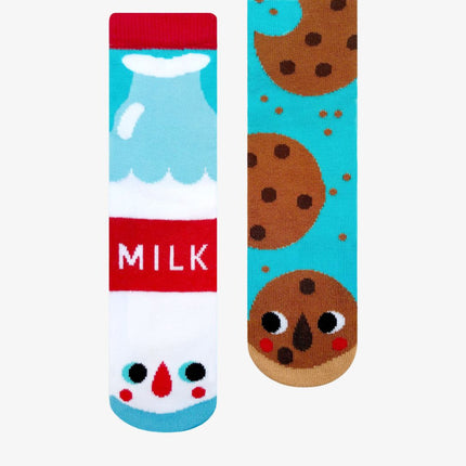 (Kids) Pals Socks Non-Slip High Crew Socks 'Milk & Cookies' - SOLE SERIOUSS (1)