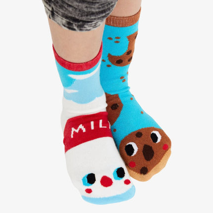 (Kids) Pals Socks Non-Slip High Crew Socks 'Milk & Cookies' - SOLE SERIOUSS (2)