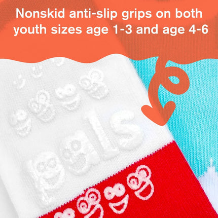 (Kids) Pals Socks Non-Slip High Crew Socks 'Milk & Cookies' - SOLE SERIOUSS (4)