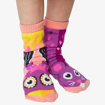 (Kids) Pals Socks Non-Slip High Crew Socks 'Owl & Mouse' - SOLE SERIOUSS (2)