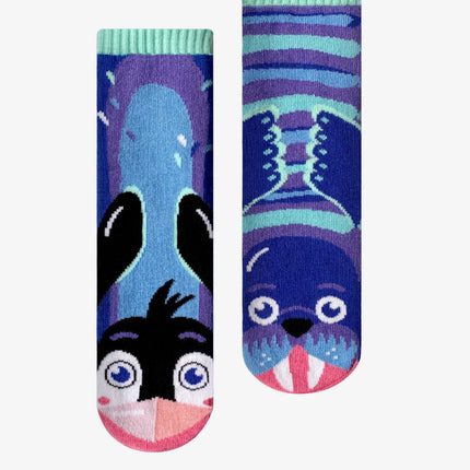 (Kids) Pals Socks Non-Slip High Crew Socks 'Penguin & Walrus' - SOLE SERIOUSS (1)