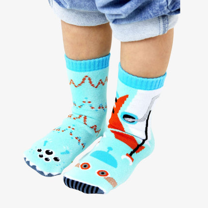 (Kids) Pals Socks Non-Slip High Crew Socks 'Robot & Alien' - SOLE SERIOUSS (1)