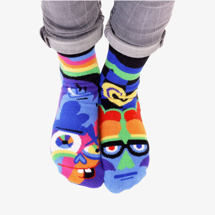 (Kids) Pals Socks Non-Slip High Crew Socks 'Silly & Serious' - SOLE SERIOUSS (2)