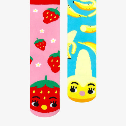 (Kids) Pals Socks Non-Slip High Crew Socks 'Strawberry & Banana' - SOLE SERIOUSS (1)