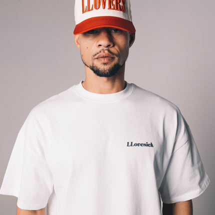 LLovesick 'LLOVERS' 3D Embroidered 5-Panel Snapback Cap Beige / Red LL1-102-RED - SOLE SERIOUSS (4)