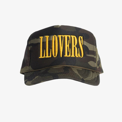 LLovesick 'LLOVERS' 5-Panel Foam Trucker Snapback Cap Camo / Gold LL1-102-CAM - SOLE SERIOUSS (1)