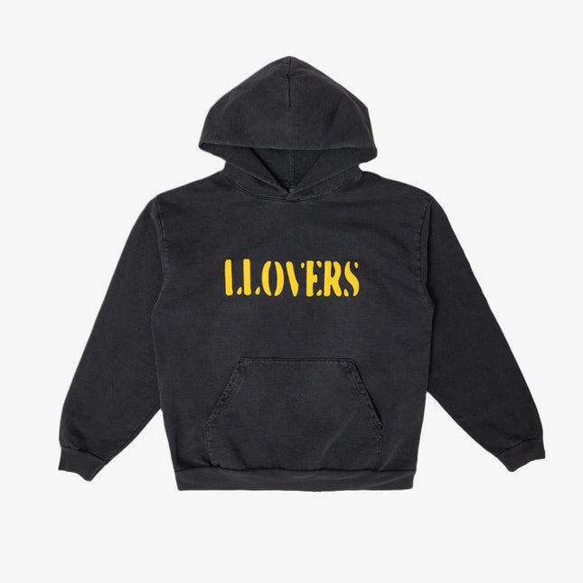 LLovesick 'LLOVERS or FRIENDS' Puff Print Heavyweight Pullover Hoodie Washed Black / Yellow LL3-153-WSB - SOLE SERIOUSS (1)