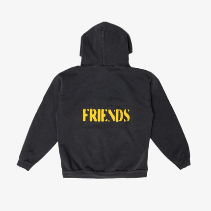 LLovesick 'LLOVERS or FRIENDS' Puff Print Heavyweight Pullover Hoodie Washed Black / Yellow LL3-153-WSB - SOLE SERIOUSS (2)