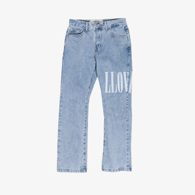 LLovesick 'LLovers Chain Stitch' Embroidered Boot Cut Denim Jeans Stone Wash LL5-155-DNM - SOLE SERIOUSS (1)