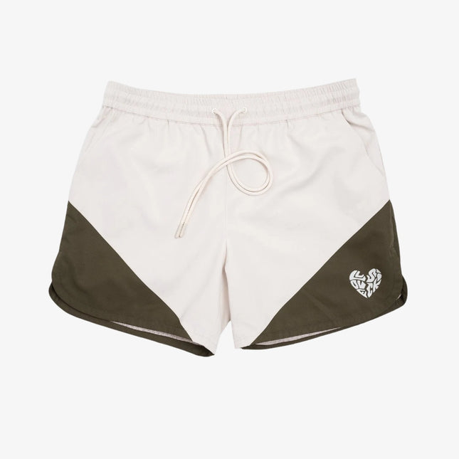 LLovesick Nylon Shorts Cream / Olive Green LL6-180-CRG - SOLE SERIOUSS (1)