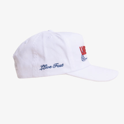 LLovesick 'P1 Grand Prix / Live Fast' 2D Embroidered 5-Panel Snapback Cap White / Red LL1-127-WHT - SOLE SERIOUSS (2)