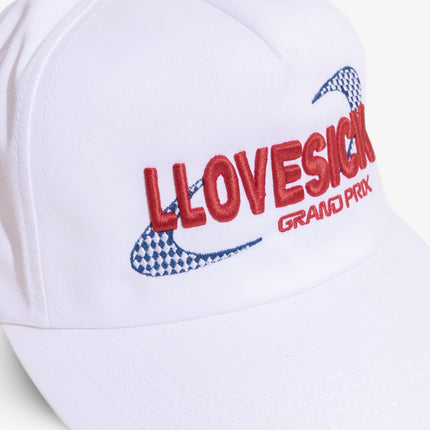 LLovesick 'P1 Grand Prix / Live Fast' 2D Embroidered 5-Panel Snapback Cap White / Red LL1-127-WHT - SOLE SERIOUSS (4)