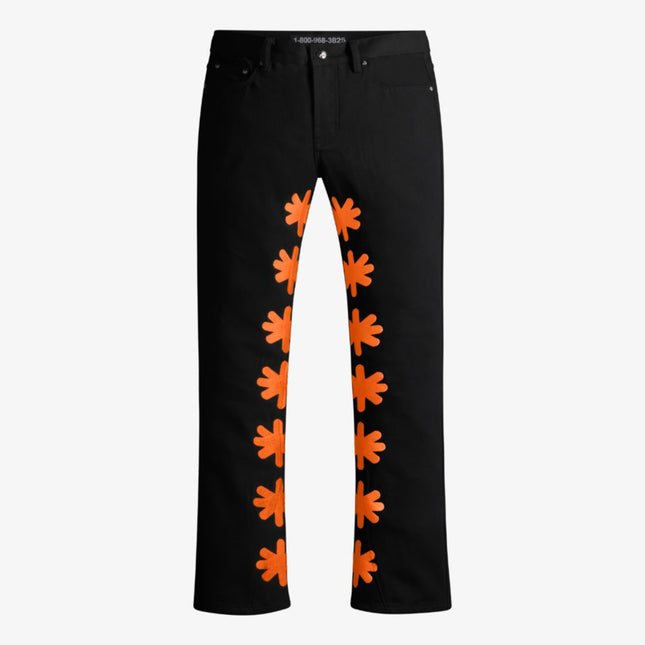 LOSTSHDWS 'DRKSHDWS Sun Logo' Denim Jean Pant Black / Orange - SOLE SERIOUSS (1)