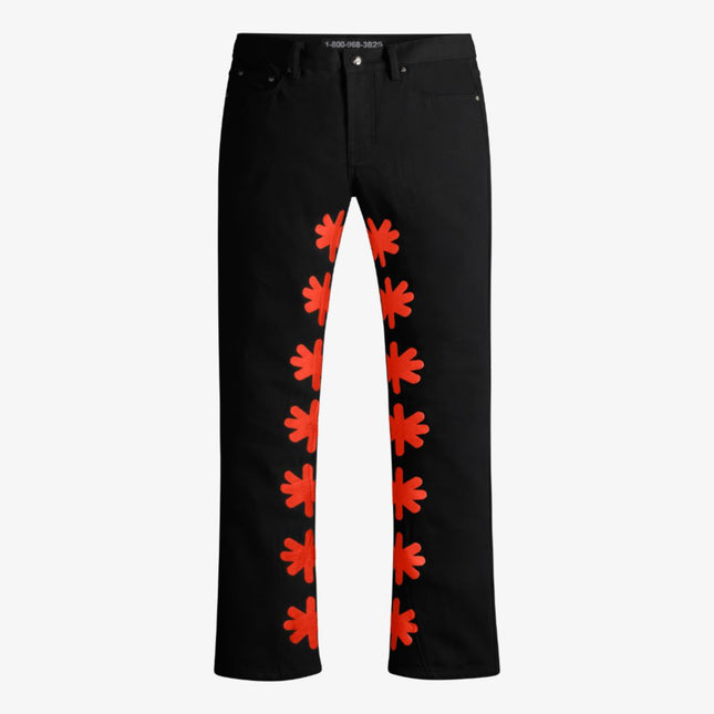 LOSTSHDWS 'DRKSHDWS Sun Logo' Denim Jean Pant Black / Red - SOLE SERIOUSS (1)