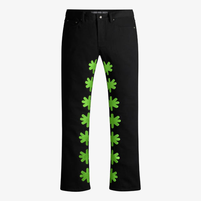 LOSTSHDWS 'DRKSHDWS Sun Logo' Denim Jean Pant Black / Slime Green (NYC Exclusive) - SOLE SERIOUSS (1)