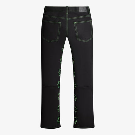 LOSTSHDWS 'DRKSHDWS Sun Logo Outline' Denim Jean Pant Black / Green - SOLE SERIOUSS (2)